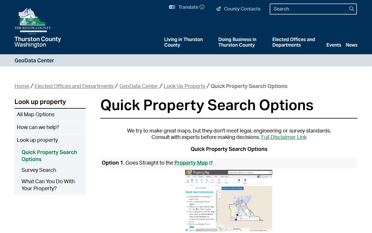 Tumwater public records property map and report lookup options